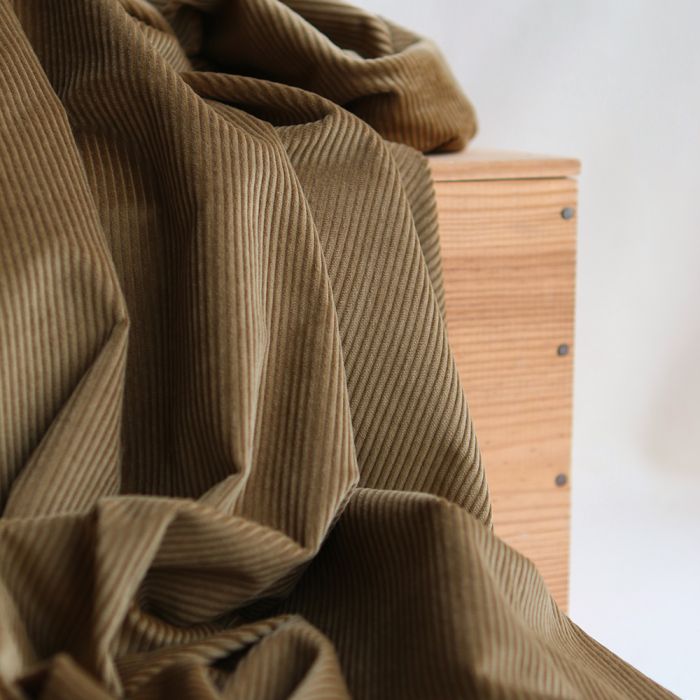 Velours à côtes coton BIO organique coloris bronze