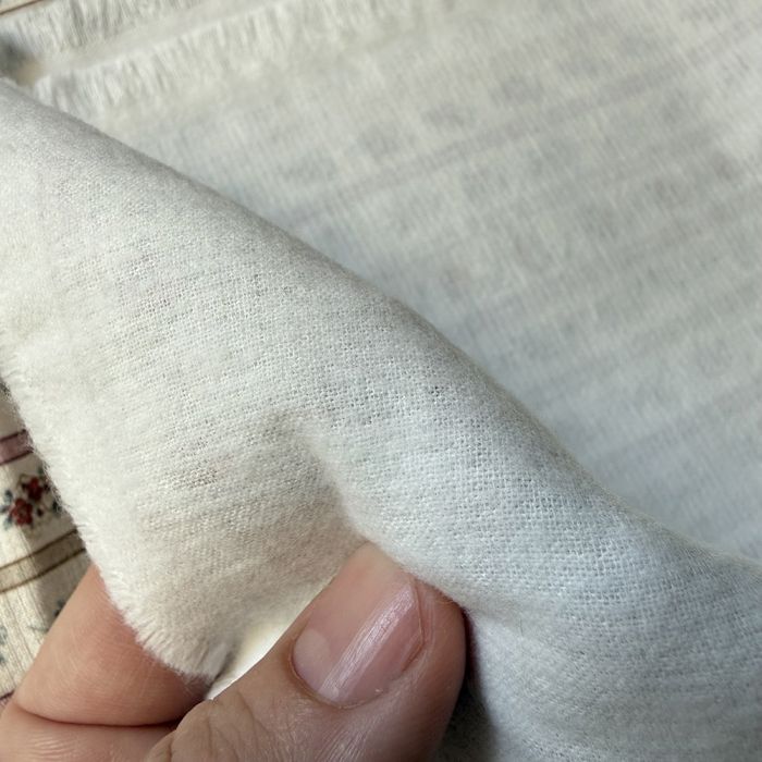 Paloma - Petit piqué coton gratté BIO rayures et fleuri rouge rose beige