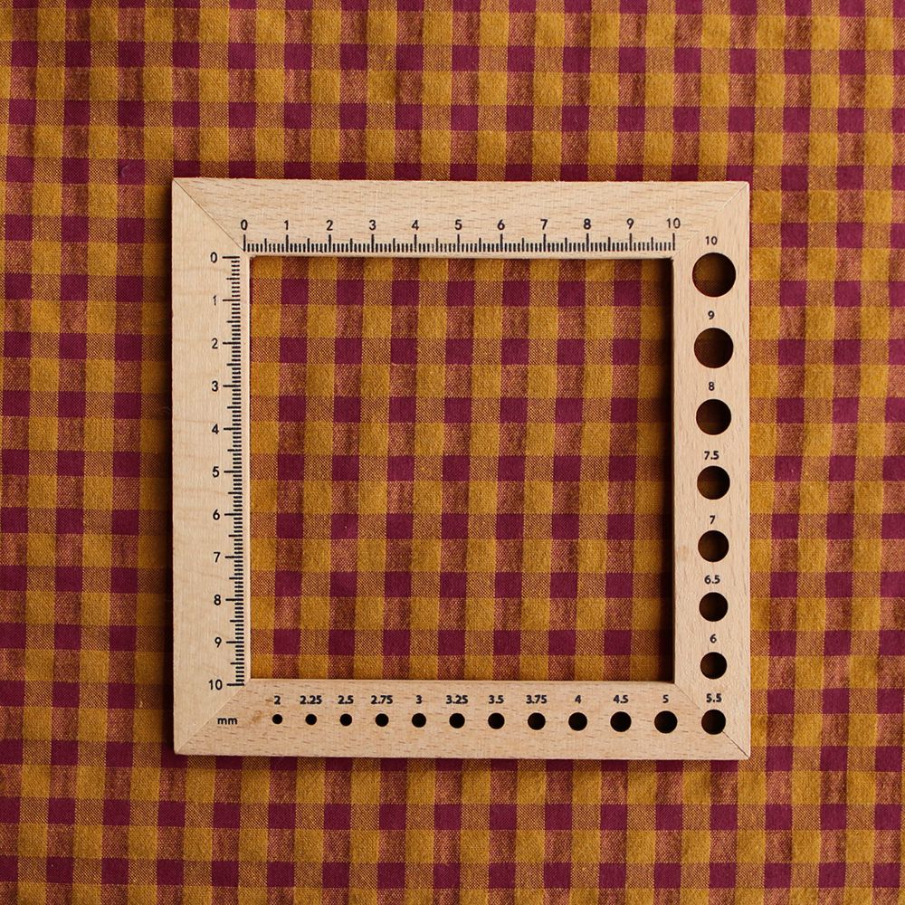 Seersucker / Coton gaufré vichy 6mm prune / miel