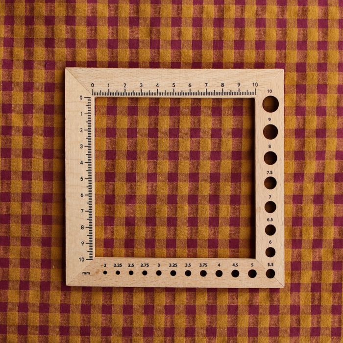 Seersucker / Coton gaufré vichy 6mm prune / miel