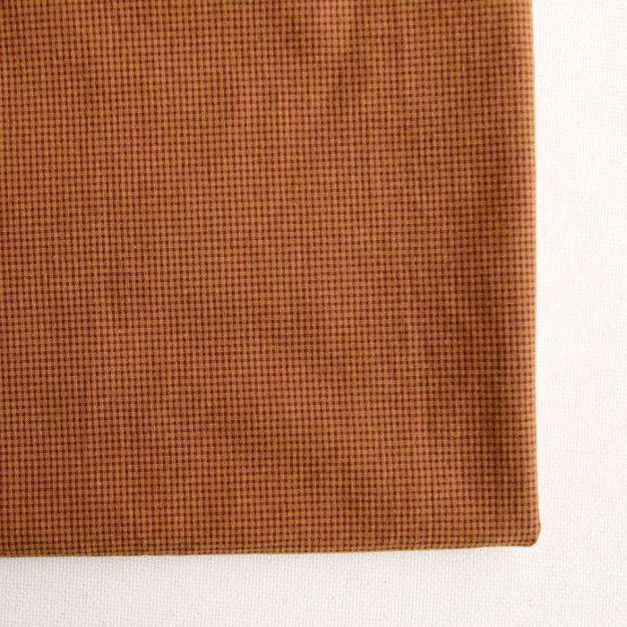 Seersucker / Coton gaufré vichy mini 1mm prune / miel