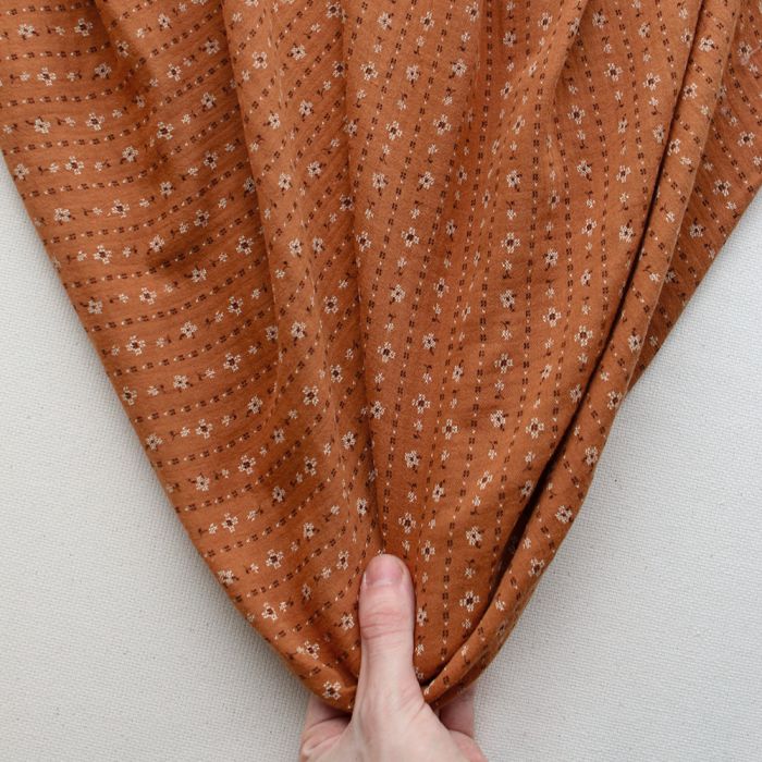 Selene - Double gaze coton BIO imprimé fond écureuil