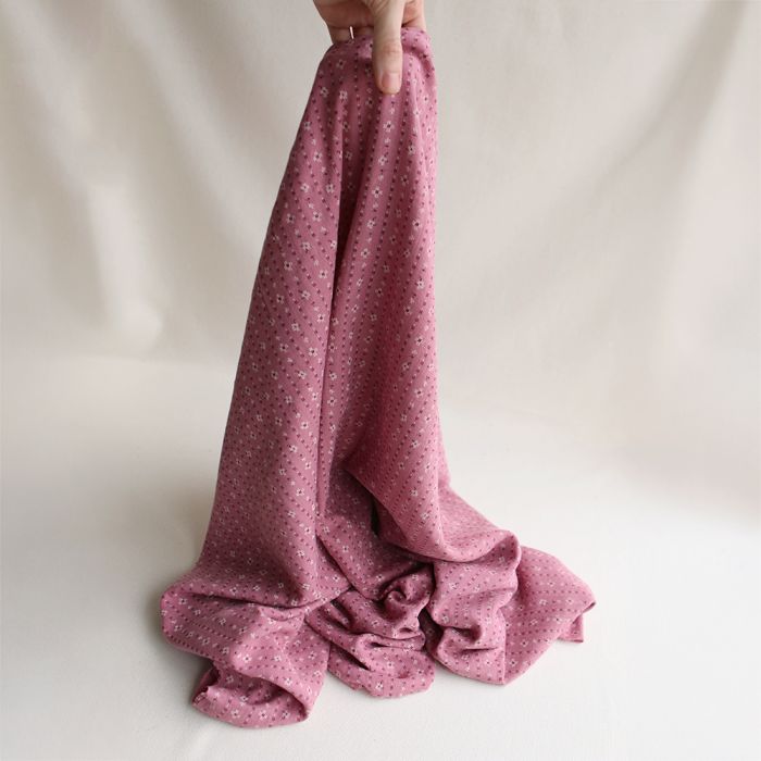 Selene - Double gaze coton BIO imprimé fond bois de rose