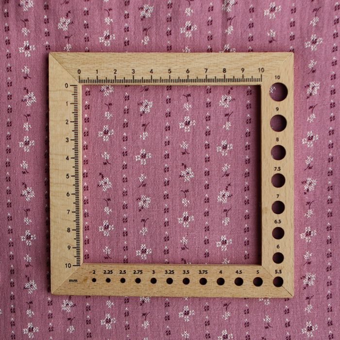 Selene - Double gaze coton BIO imprimé fond bois de rose