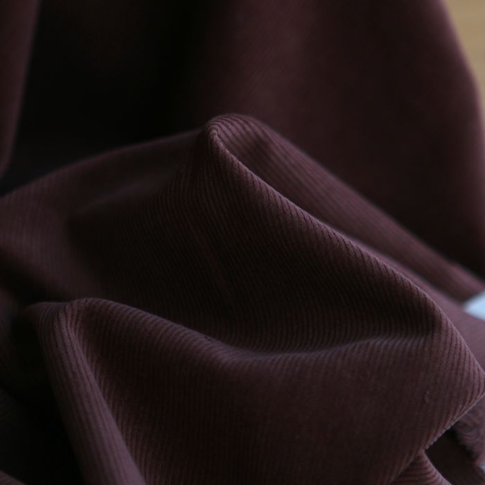 Velours milleraies coton organique coloris Cacao