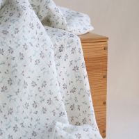 Morgan - Double gaze coton BIO petit imprimé fond blanc lait