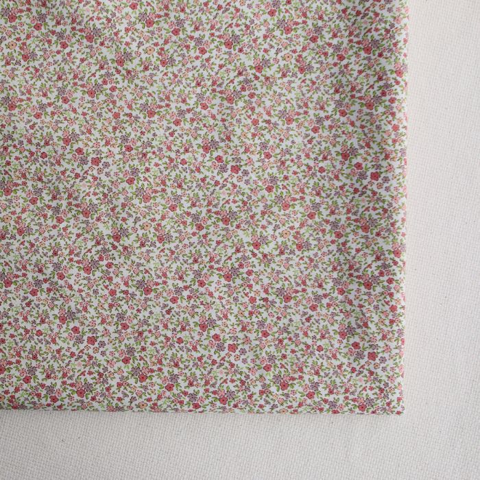 Lison - Batiste de coton SILKYNE à imprimé petit fleuri teintes roses