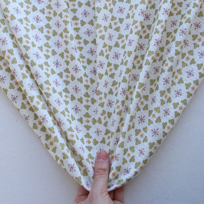 Michelle - Seersucker / Coton gaufré doux motif vert et jaune