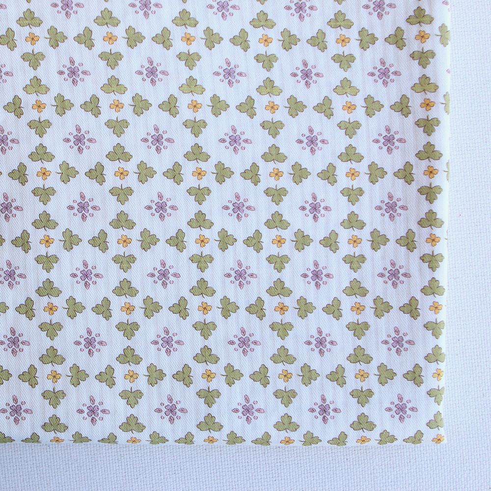 Michelle - Seersucker / Coton gaufré doux motif vert et jaune