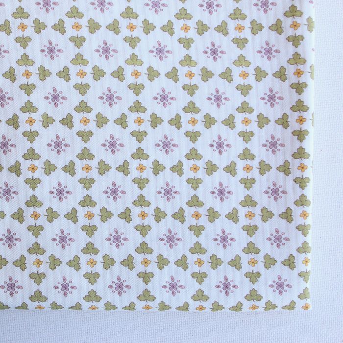 Michelle - Seersucker / Coton gaufré doux motif vert et jaune