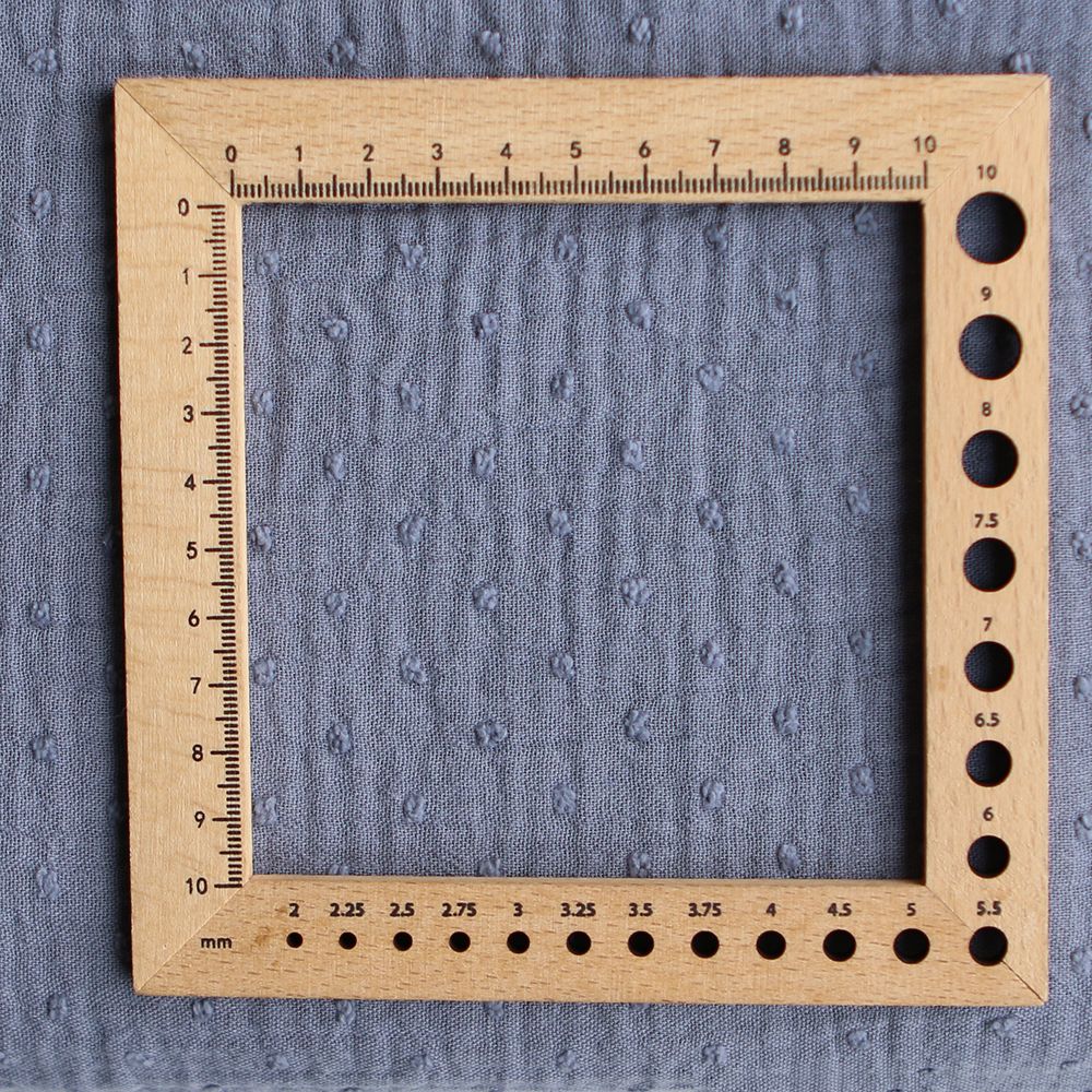 Double gaze de coton BIO plumetis Bleu jean