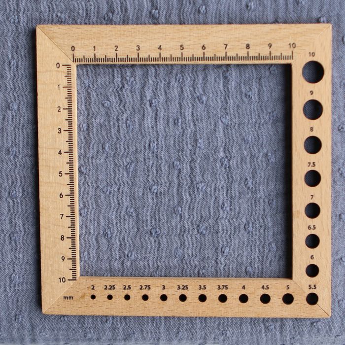 Double gaze de coton BIO plumetis Bleu jean