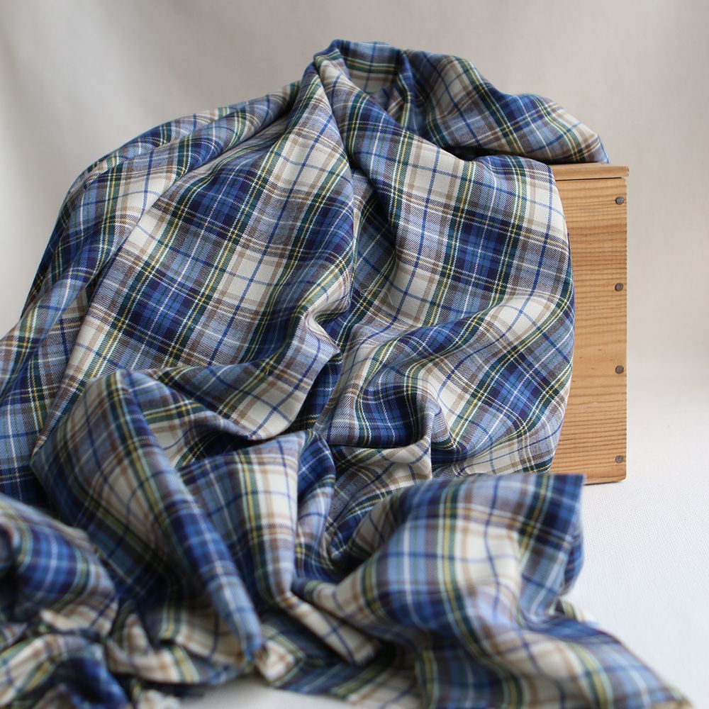Carl - Tissu sergé de coton organique tartan