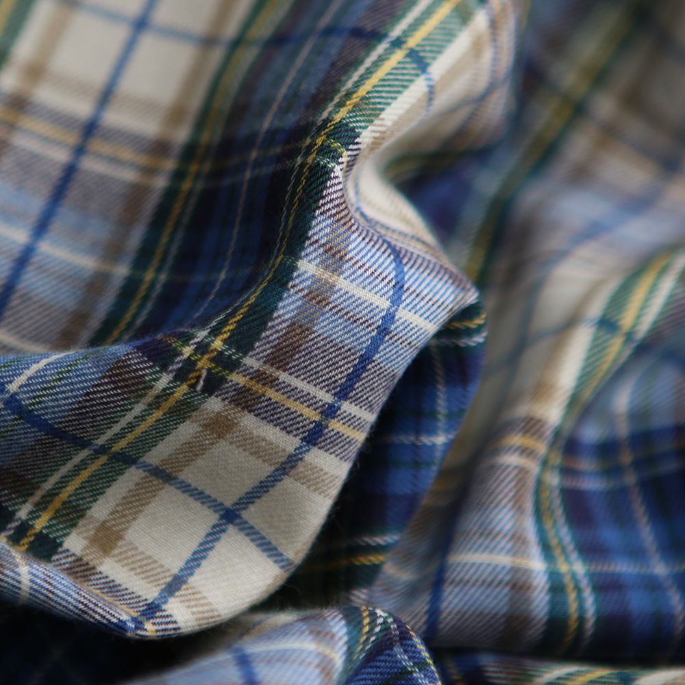 Carl - Tissu sergé de coton organique tartan