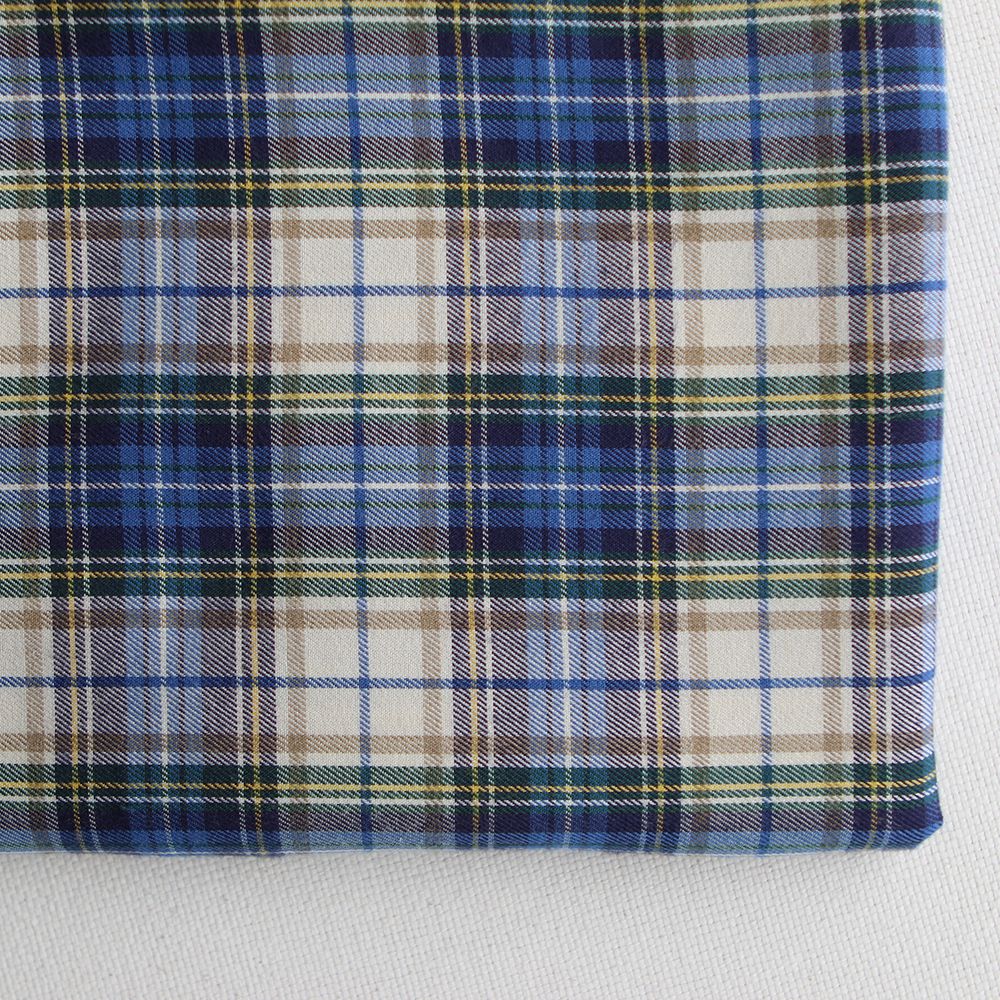 Carl - Tissu sergé de coton organique tartan