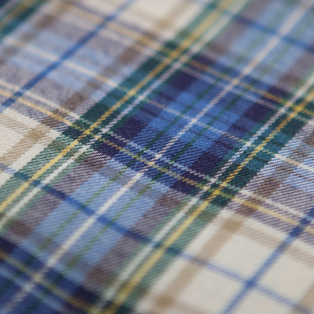 Carl - Tissu sergé de coton organique tartan