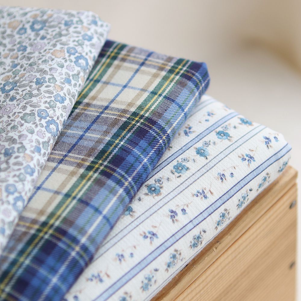 Carl - Tissu sergé de coton organique tartan
