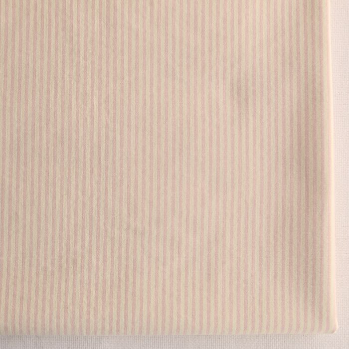 Seersucker / Coton gaufré rayures fines 2mm fraise vanille