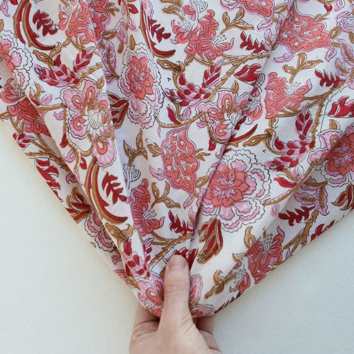 Lalita - Tissu indien en coton imprimé main Hand Block