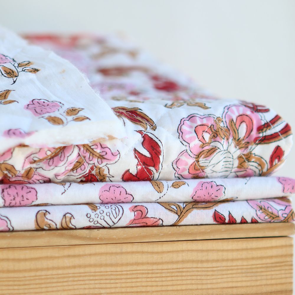 Lalita - Tissu indien en coton imprimé main Hand Block