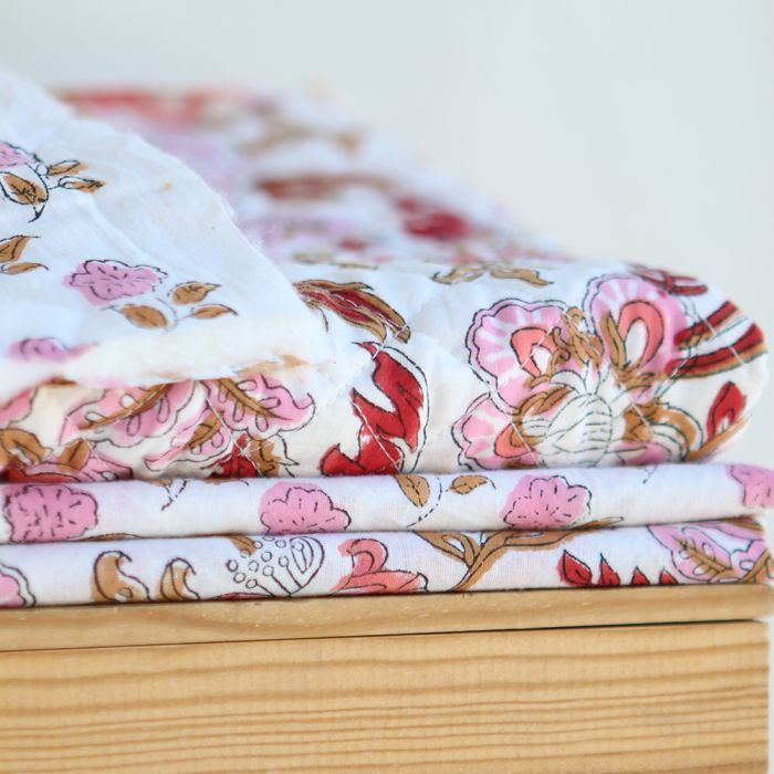 Lalita - Tissu indien en coton imprimé main Hand Block