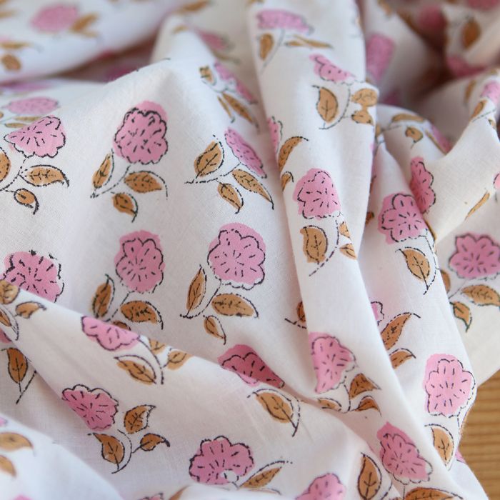 LalitaB - Tissu indien en coton imprimé main Hand Block