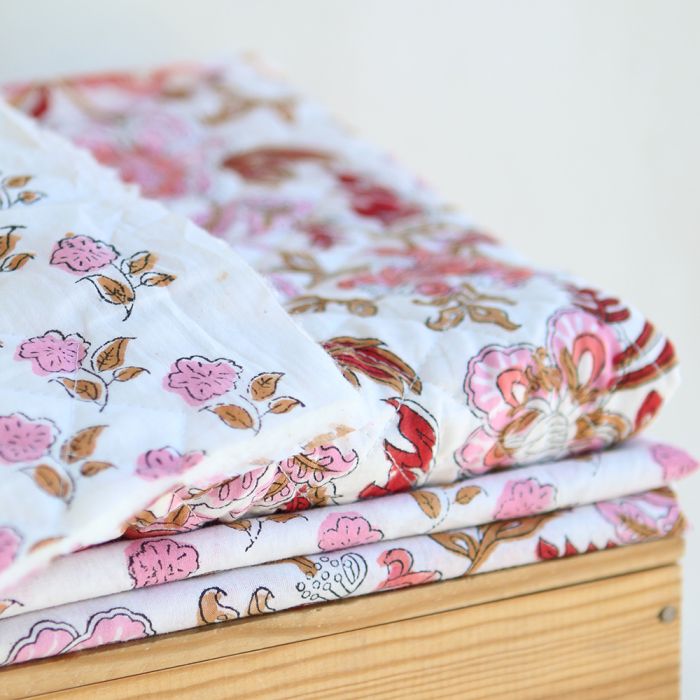 LalitaB - Tissu indien en coton imprimé main Hand Block