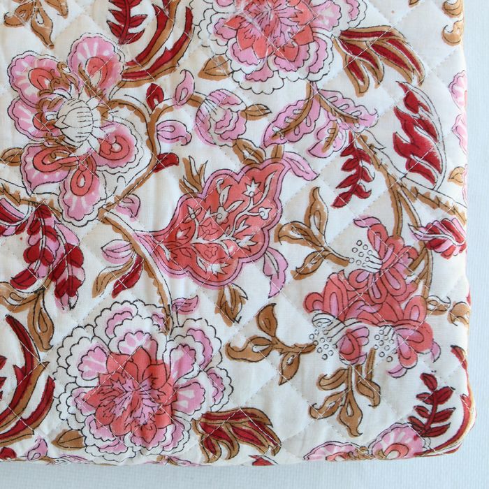 Lalita - Tissu indien matelassé double face coton hand block largeur 100cm