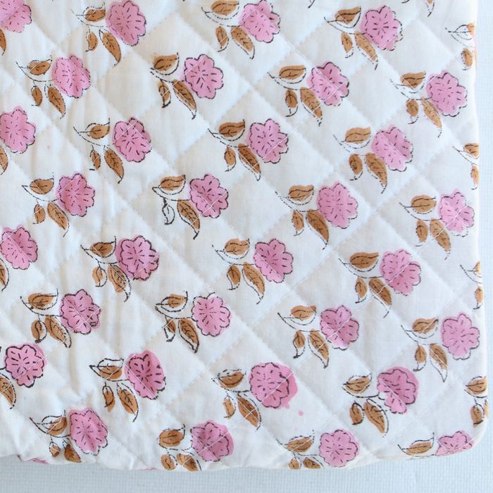 Lalita - Tissu indien matelassé double face coton hand block largeur 100cm