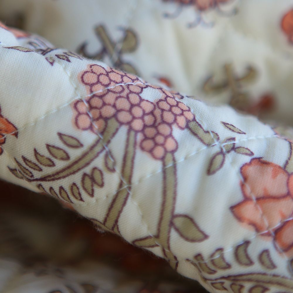 Maya- Tissu indien matelassé double face coton hand block largeur 100cm
