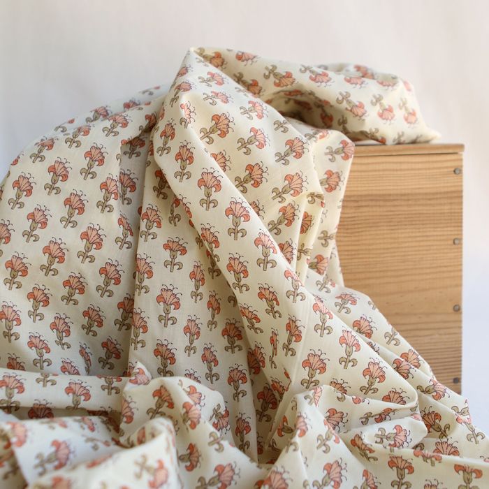 Maya B - Tissu indien en coton imprimé main Hand Block