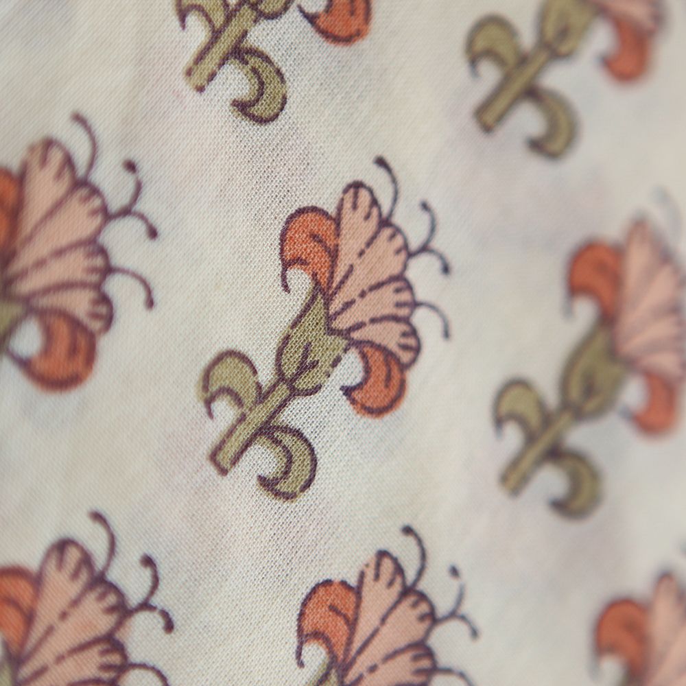 Maya B - Tissu indien en coton imprimé main Hand Block