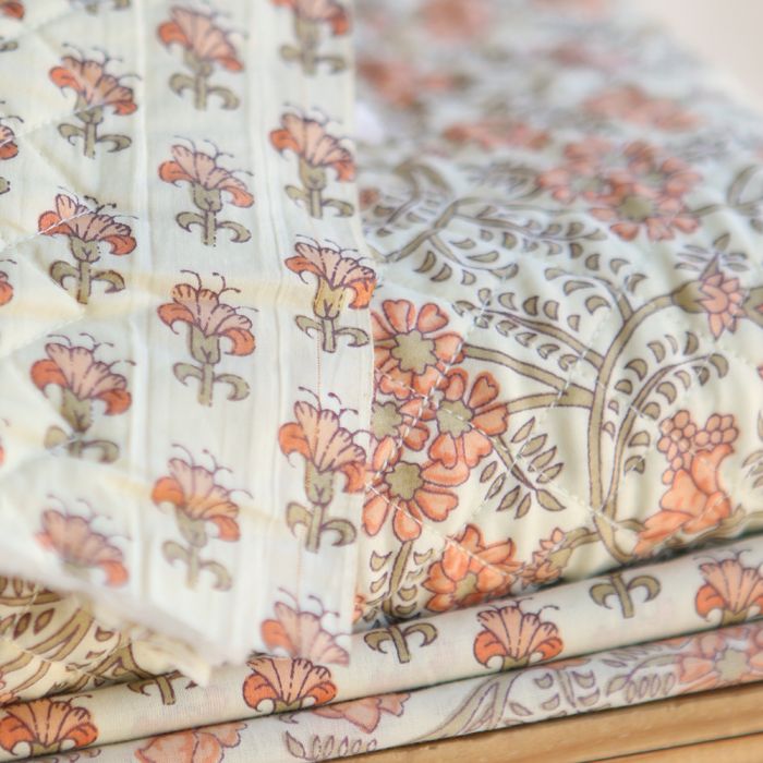 Maya B - Tissu indien en coton imprimé main Hand Block