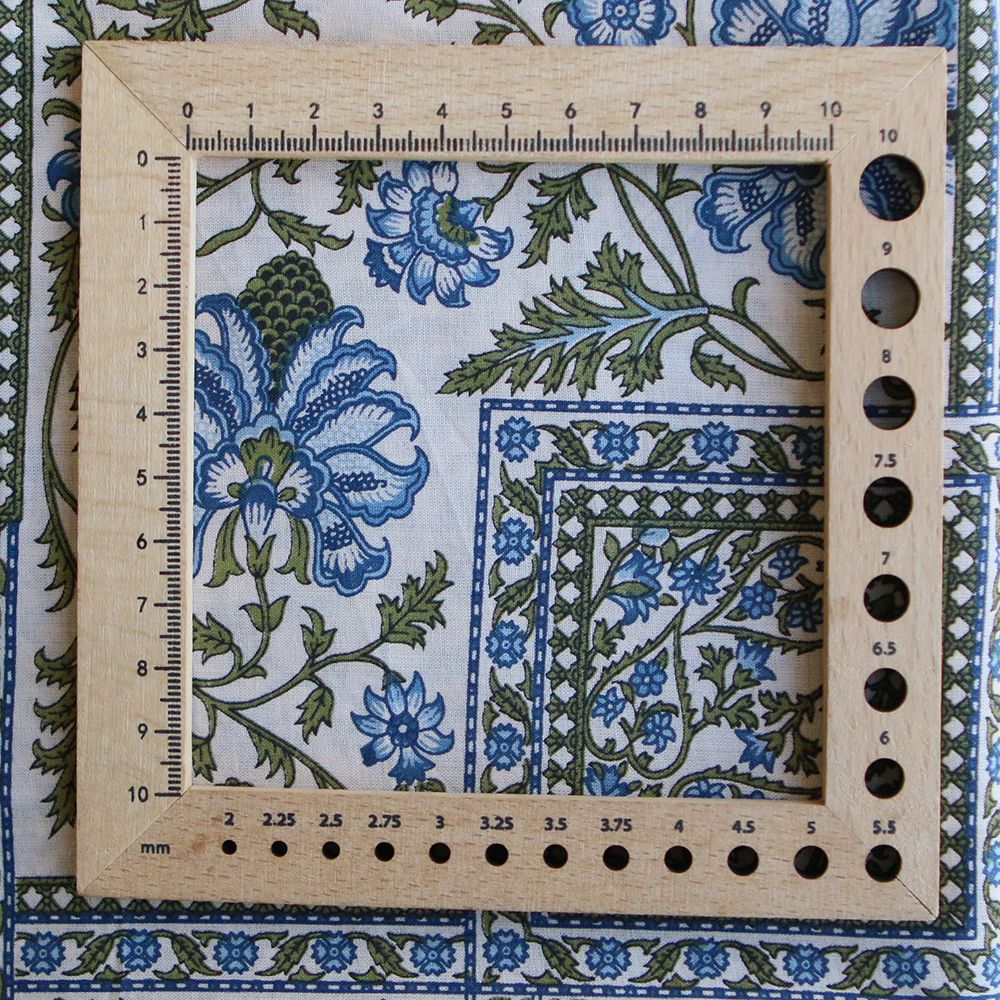 Prisha - Tissu indien en coton imprimé main, hand block bleu et vert
