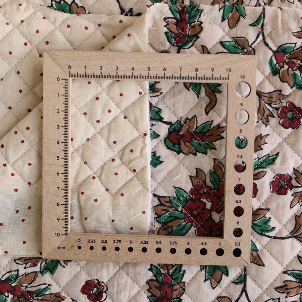 Sarika - Tissu indien matelassé double face coton hand block, largeur 100 cm