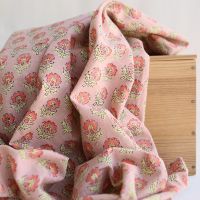 Amita B - Tissu indien en coton lavé imprimé main, hand block