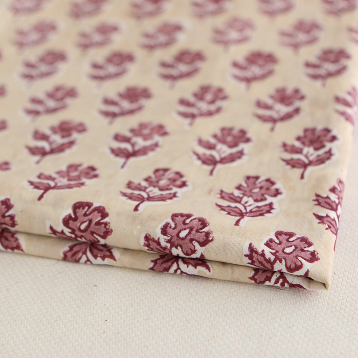 Diya B - Tissu indien coton hand block traditionnel