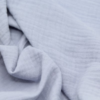 Double gaze de coton BIO unie bleu pastel poudré