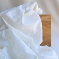 copie de Broderie anglaise voile de coton coloris blanc ivoire