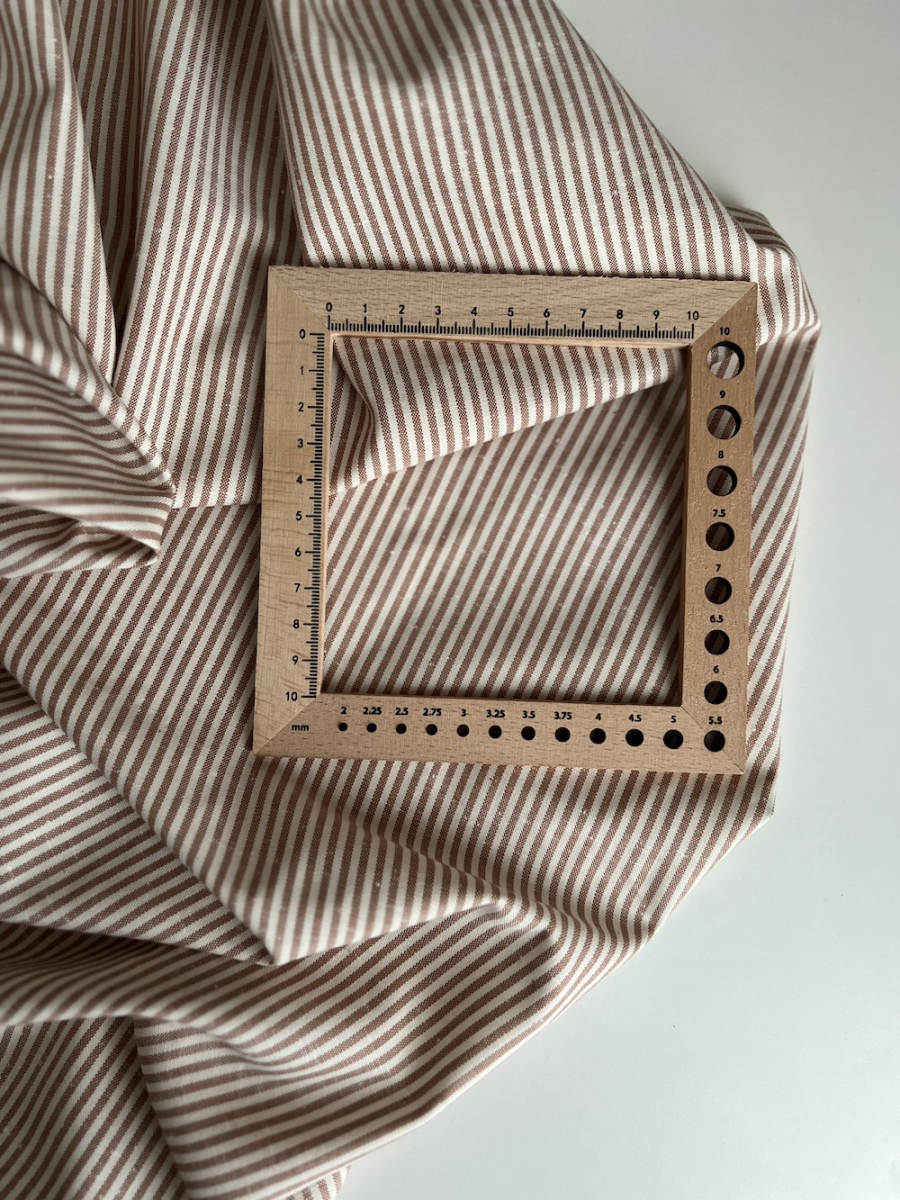 Coton chiné aspect brut rayures moyennes 2mm coloris caramel au beurre salé Batikou - 6