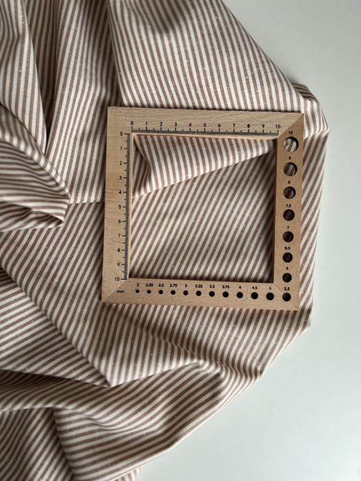 Coton chiné aspect brut rayures moyennes 2mm coloris caramel au beurre salé Batikou - 6