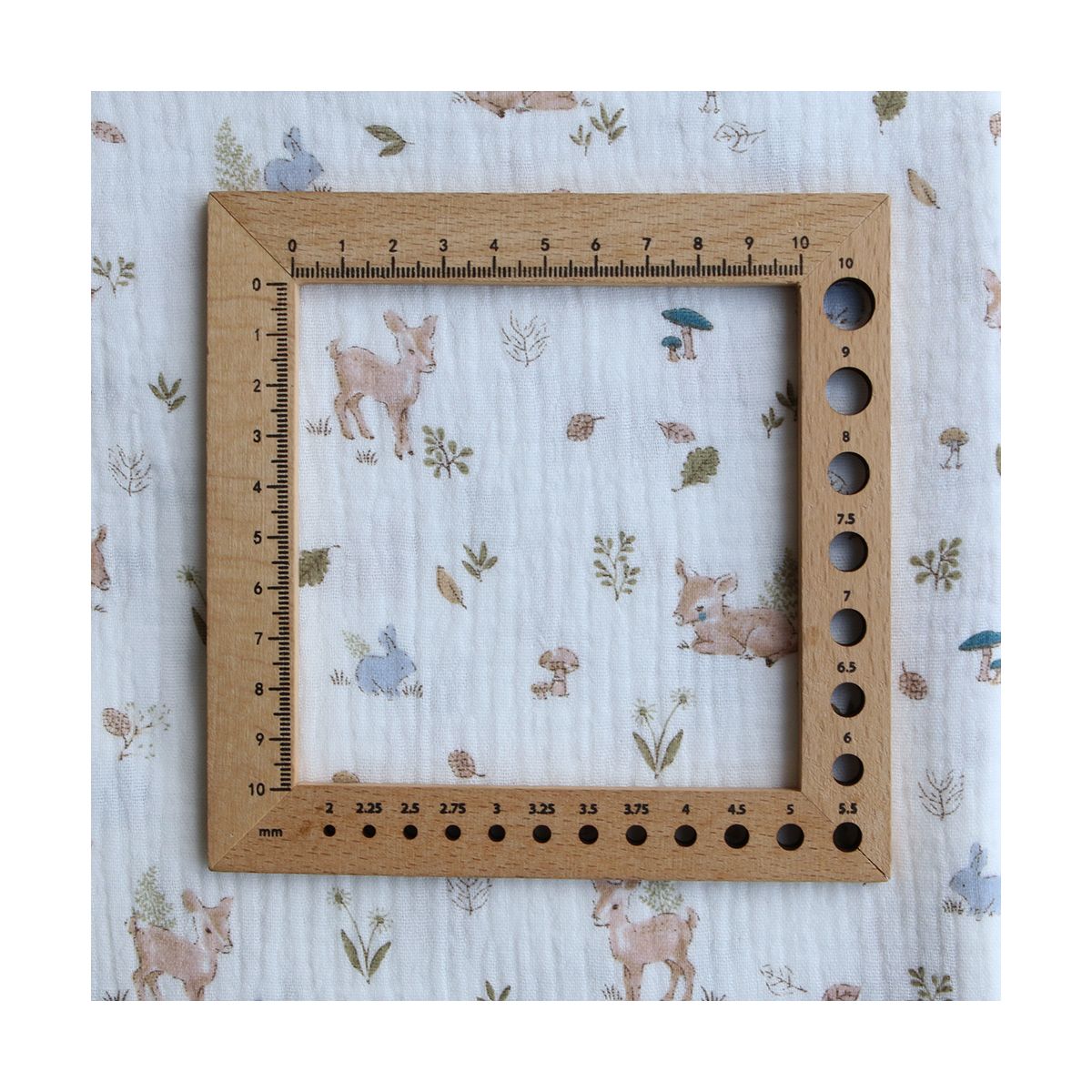 Simon - Double gaze de coton motif fôret lapin et biche