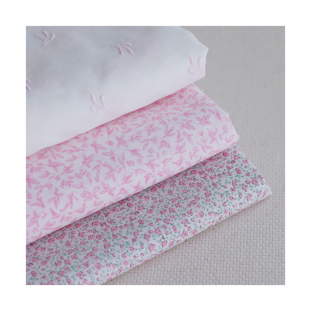 copy ofAlexane - Popeline coton organique fleuri rose et vert