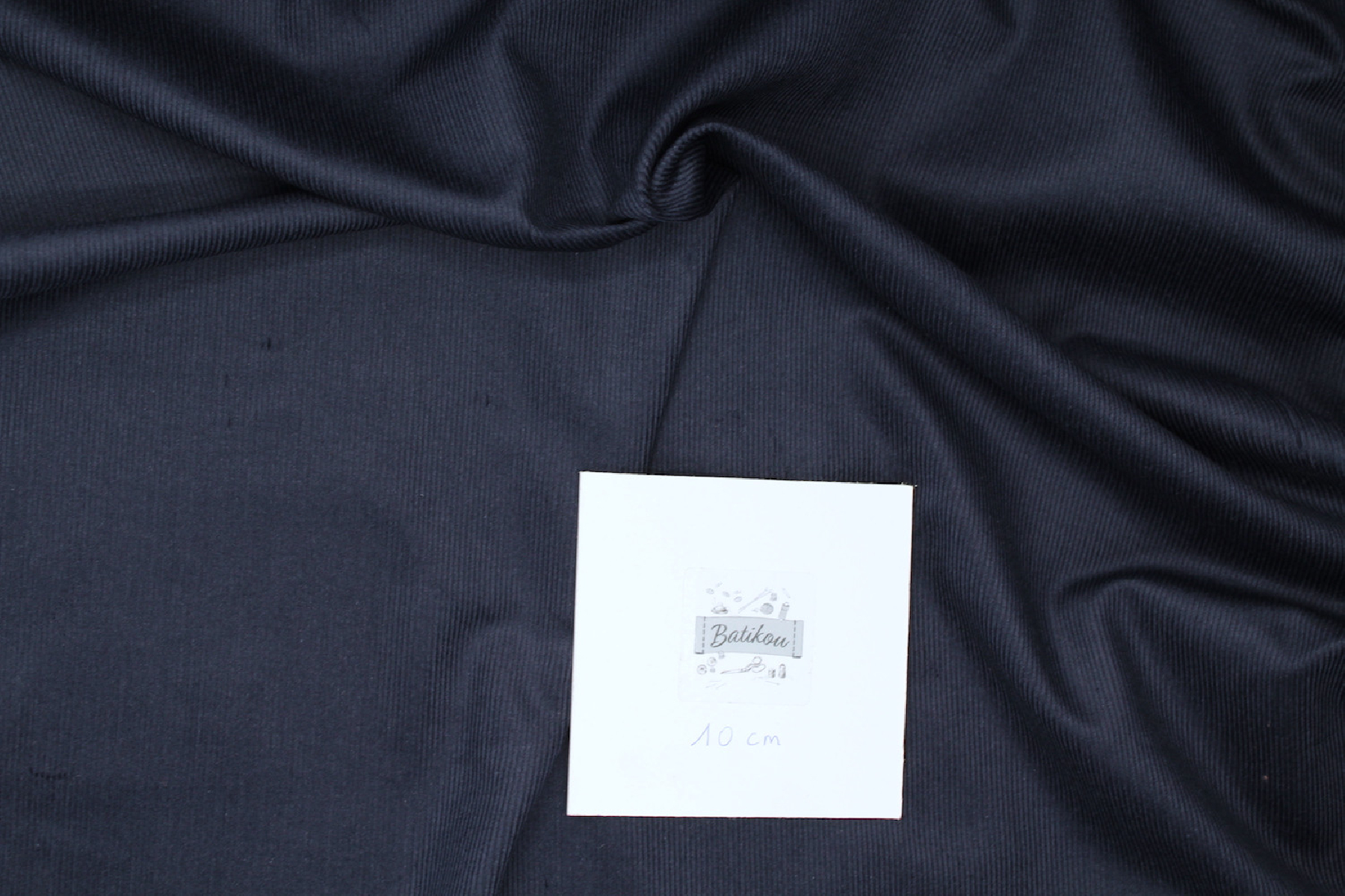 Velours milleraies coton organique coloris bleu marine
