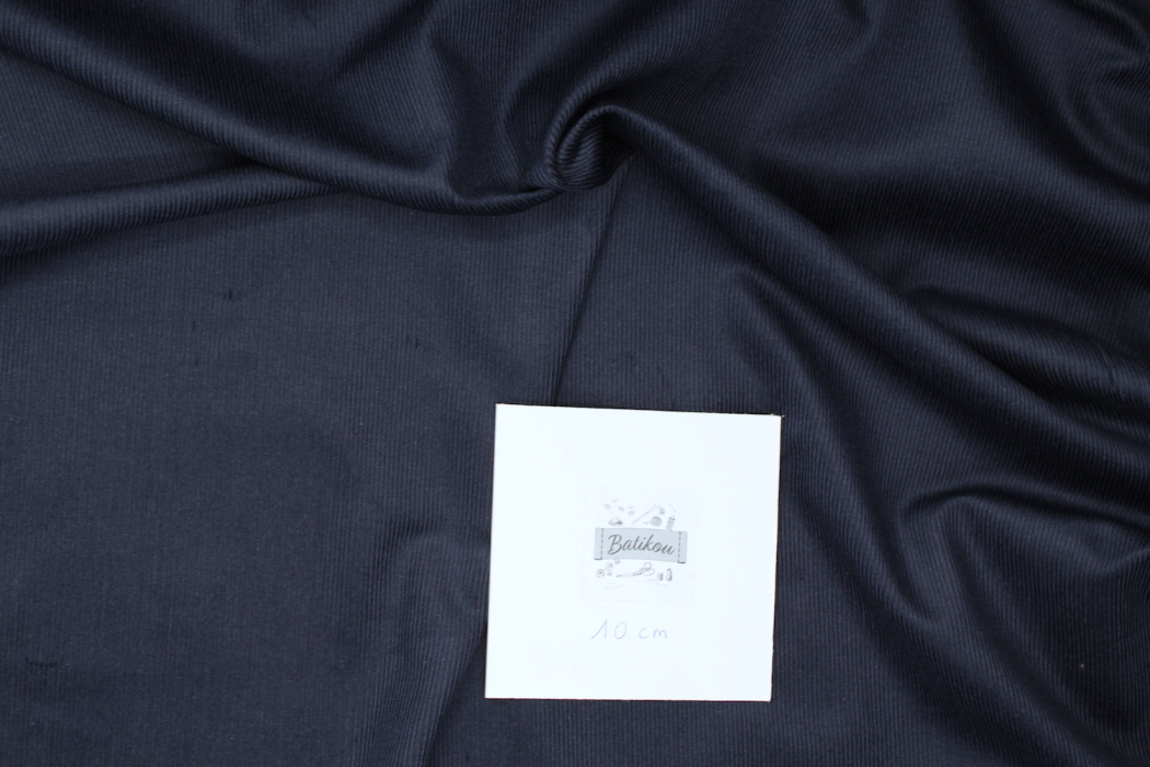 Velours milleraies coton organique coloris bleu marine