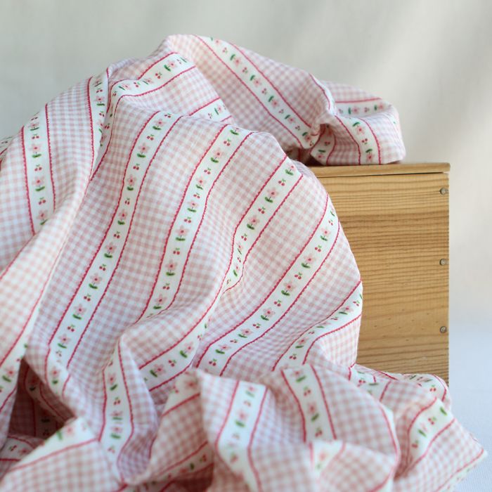 Emilia - Double gaze de coton motif petites fleurs