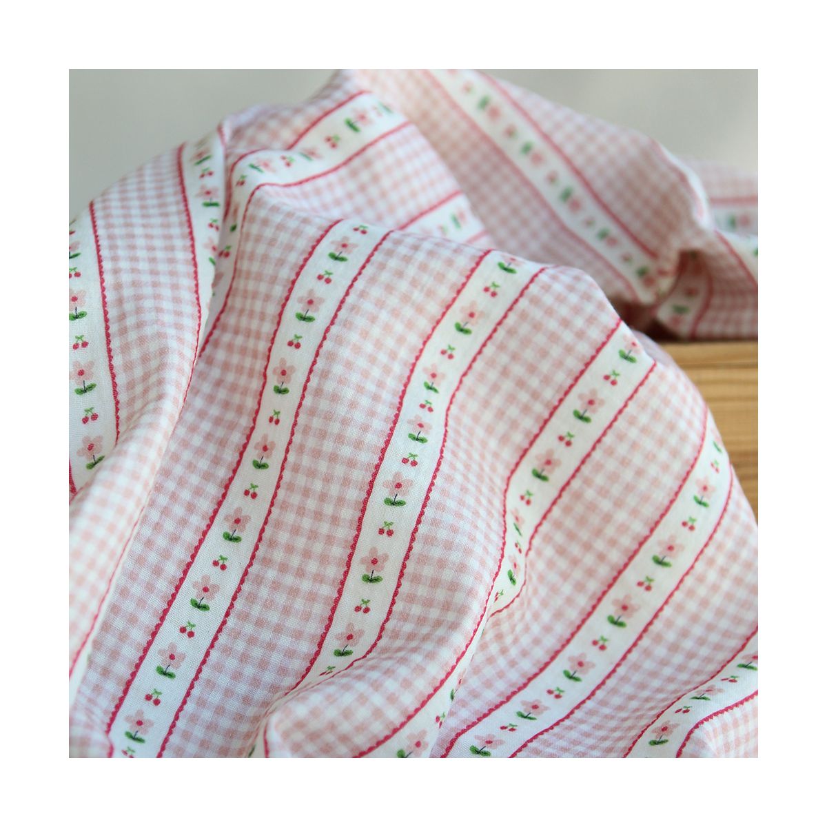 Emilia - Double gaze de coton motif petites fleurs