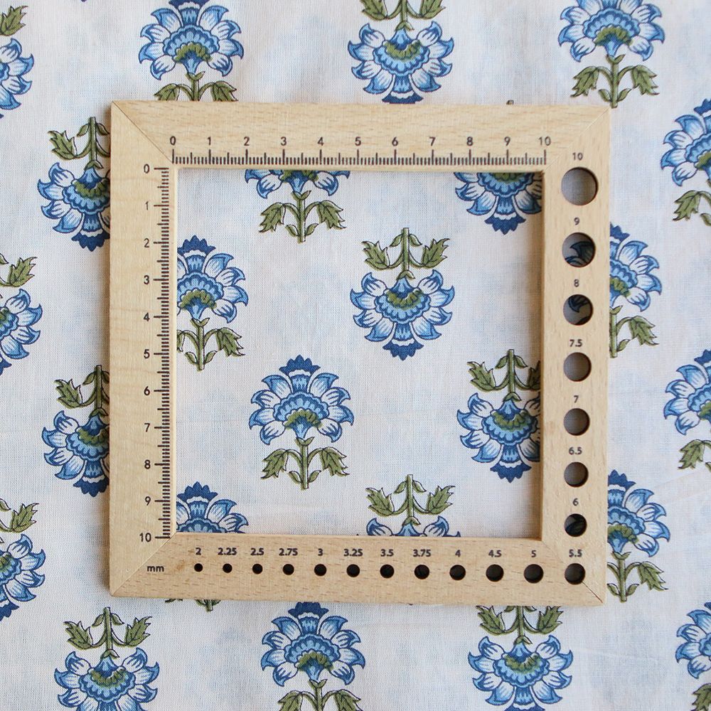 Prisha B - Tissu indien en coton imprimé main, hand block bleu et vert