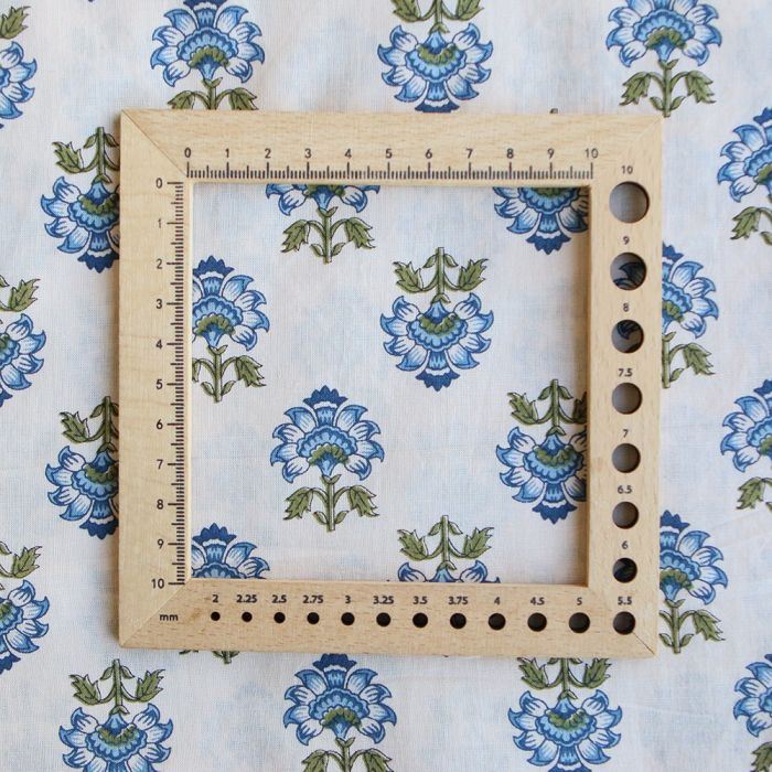 Prisha B - Tissu indien en coton imprimé main, hand block bleu et vert