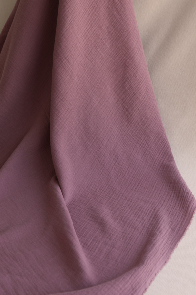 Double gaze de coton BIO unie bois de rose 2